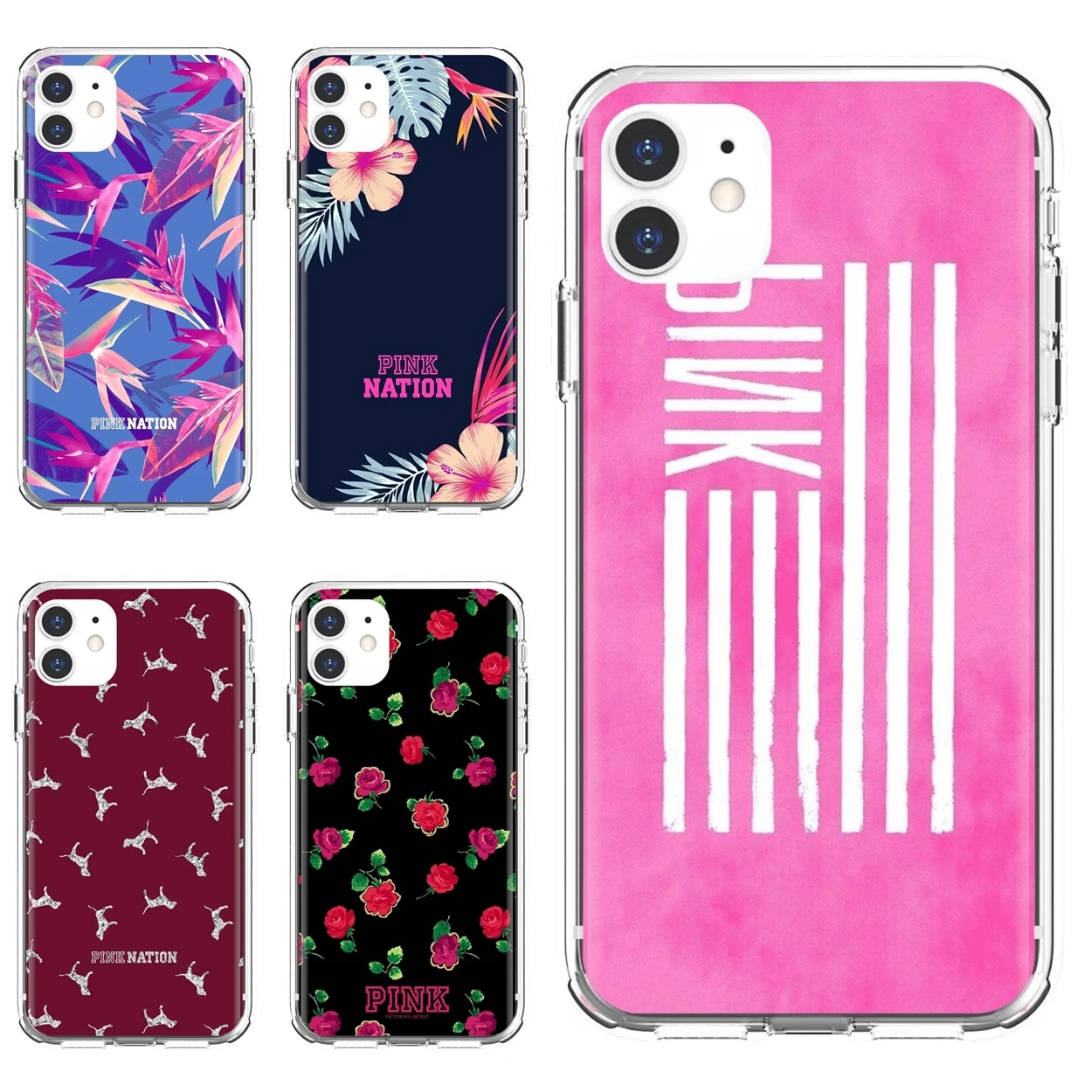 Для Apple iPhone 10 11 12 Pro Mini 4S SE 5C 6 6S 7 8 X XR XS Plus Max 2020 корпус розовый Z обои Victorias Secret|Бамперы|