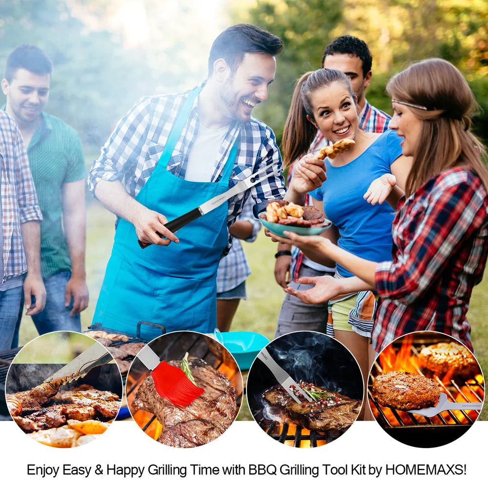 HOMEMAXS 5Pcs Stainless Steel BBQ Tools Outdoor Barbecue Grill Utensils Set
HOMEMAXS 5Pcs Stainless Steel BBQ Tools Outdoor Barbecue Grill Utensils Set