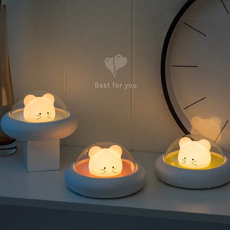 Night Light Touch Control Nursery Led Lamp Rechargeable Cute Flying Saucer Mouse Design Infant Sleeping Night Light for Kids
Night Light Touch Control Nursery Led Lamp Rechargeable Cute Flying Saucer Mouse Design Infant Sleeping Night Light for Kids