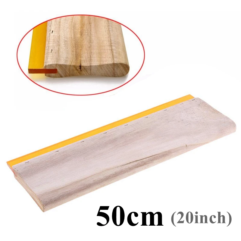 

20 inches Screen Printing Squeegee 75 Durometer 50cm Long Wooden Handle Ink Squeegee Scraper for Silk Screen Printing