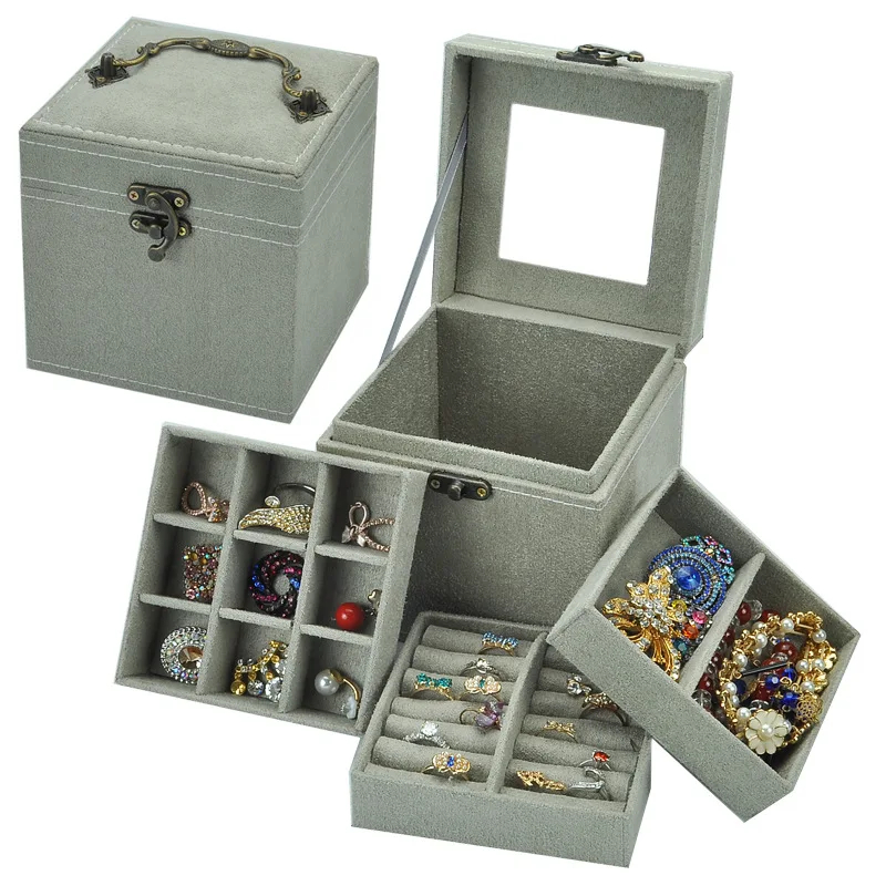 New Color Velvet 3 Layers Jewelry Organizer Box Exquisite Women Girls Gift Display Holder Earring Ring Necklace Storage Case
New Color Velvet 3 Layers Jewelry Organizer Box Exquisite Women Girls Gift Display Holder Earring Ring Necklace Storage Case