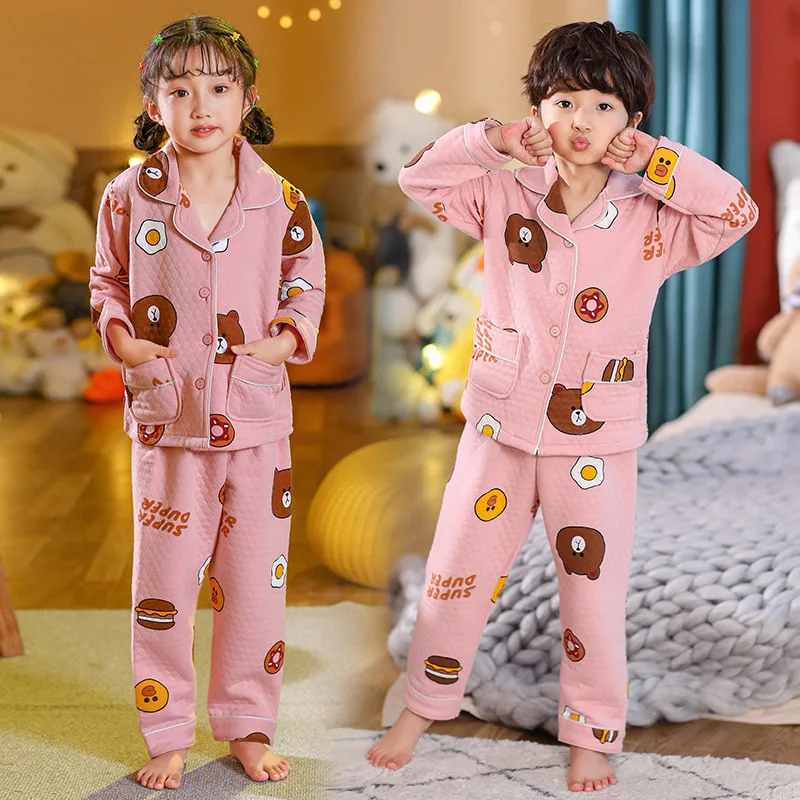 

2021 Winter Homewear Fashion Cotton Baby Boy Clothes Sets For Girls Clothing Toddler Childrens Winter Suit For 3-10 Years Old