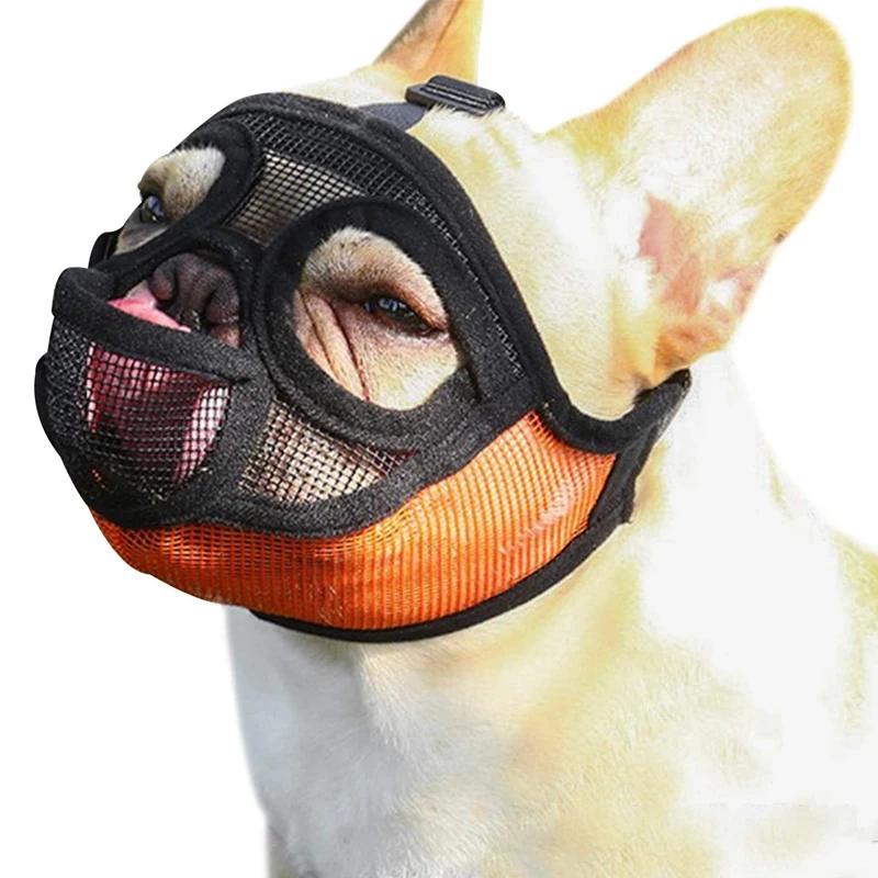 Short Snout Dog Muzzle - Adjustable Breathable Mesh Bulldog Muzzle with Tongue Out Design for Barking Biting Chewing Training
Short Snout Dog Muzzle - Adjustable Breathable Mesh Bulldog Muzzle with Tongue Out Design for Barking Biting Chewing Training