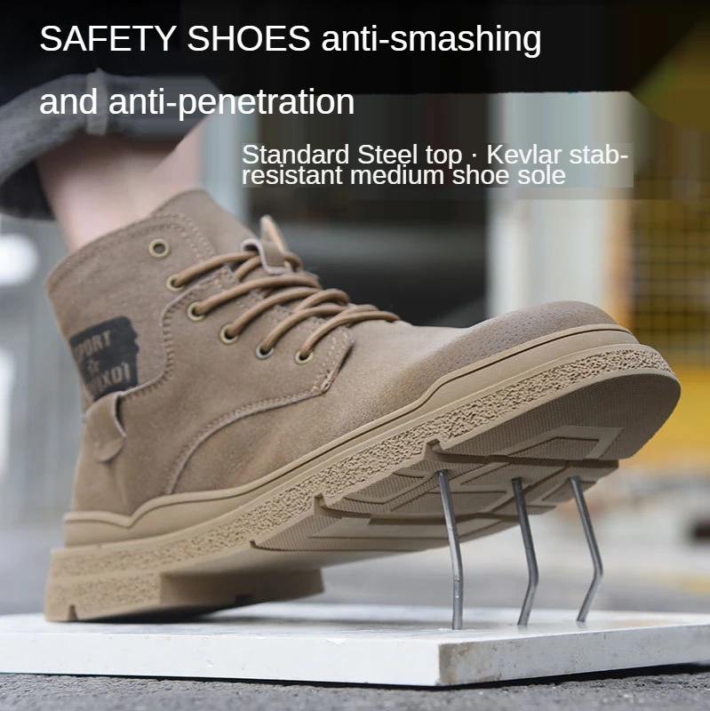 

Спецобувь защитная обувь высшего качества проколостойкие рабочие ботинки стальной носок против столкновений обувь для инструментов мужск...