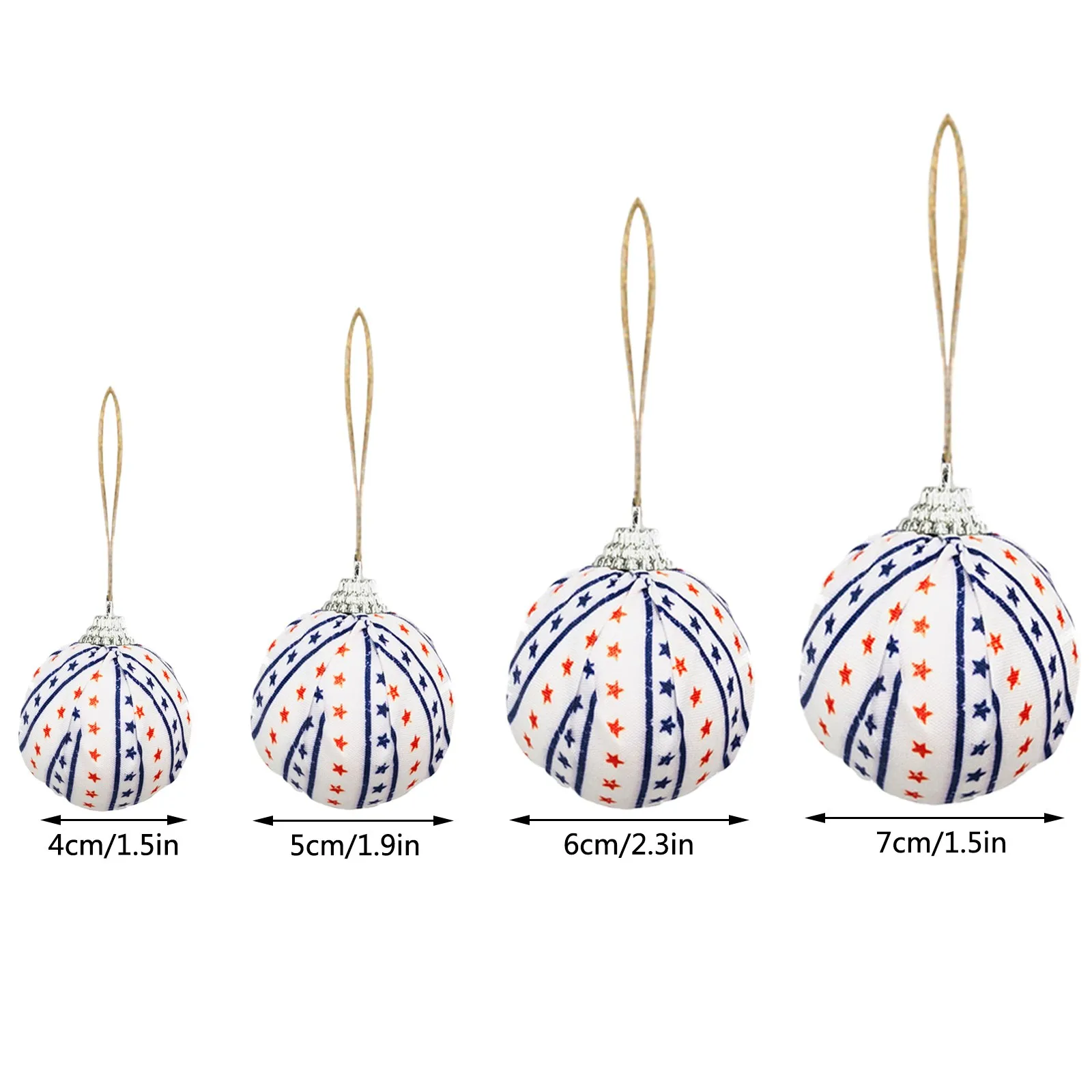 4pcs American Independence Day Decoration Ball Covered Cloth Ball 4cm American Foam Ball Decoration Pendant
4pcs American Independence Day Decoration Ball Covered Cloth Ball 4cm American Foam Ball Decoration Pendant