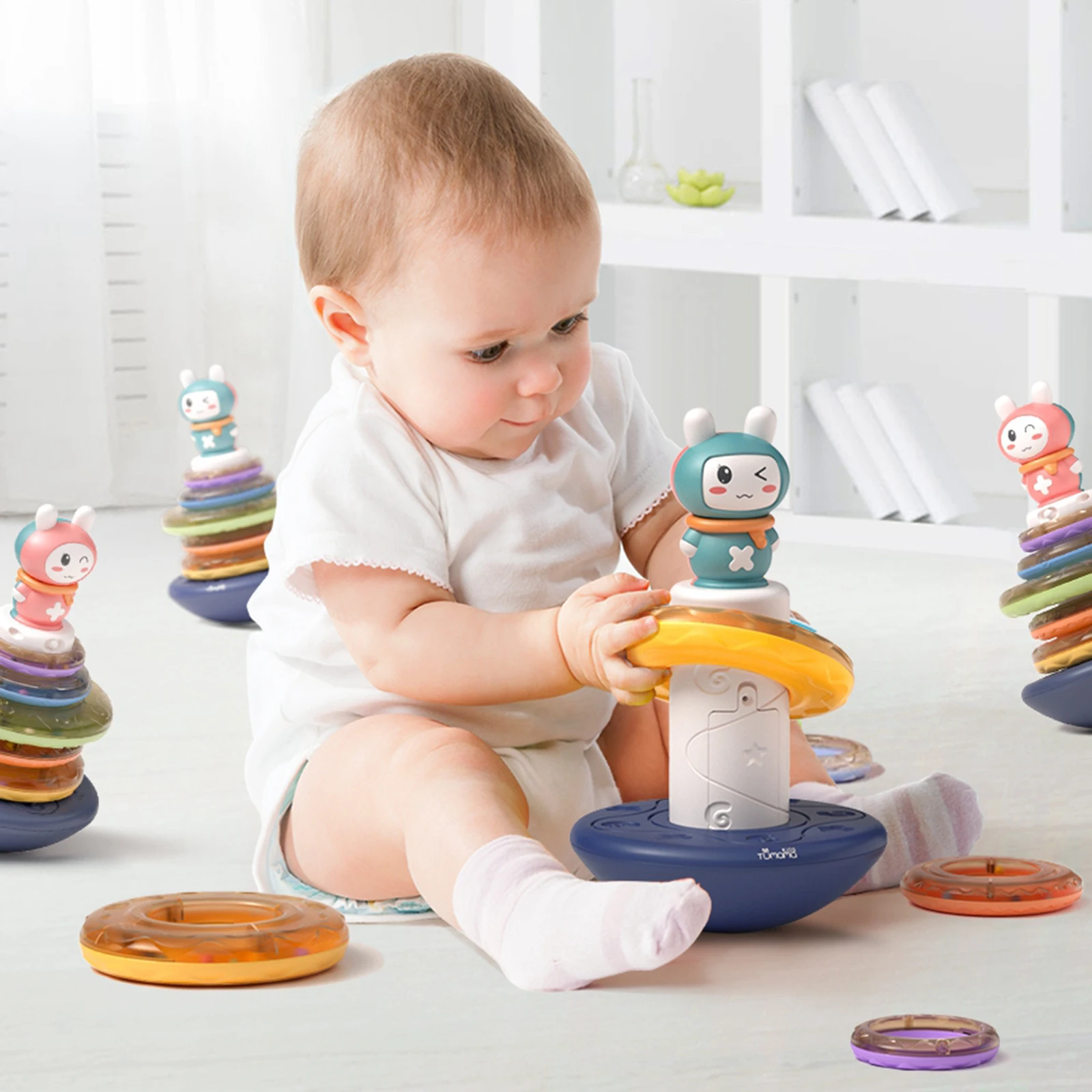Stacking Rings Toy Baby Rainbow Tower with Music Light toys For baby Children Tumblers for 1 2 3 Year Old kids Girls Boys Gift
Stacking Rings Toy Baby Rainbow Tower with Music Light toys For baby Children Tumblers for 1 2 3 Year Old kids Girls Boys Gift