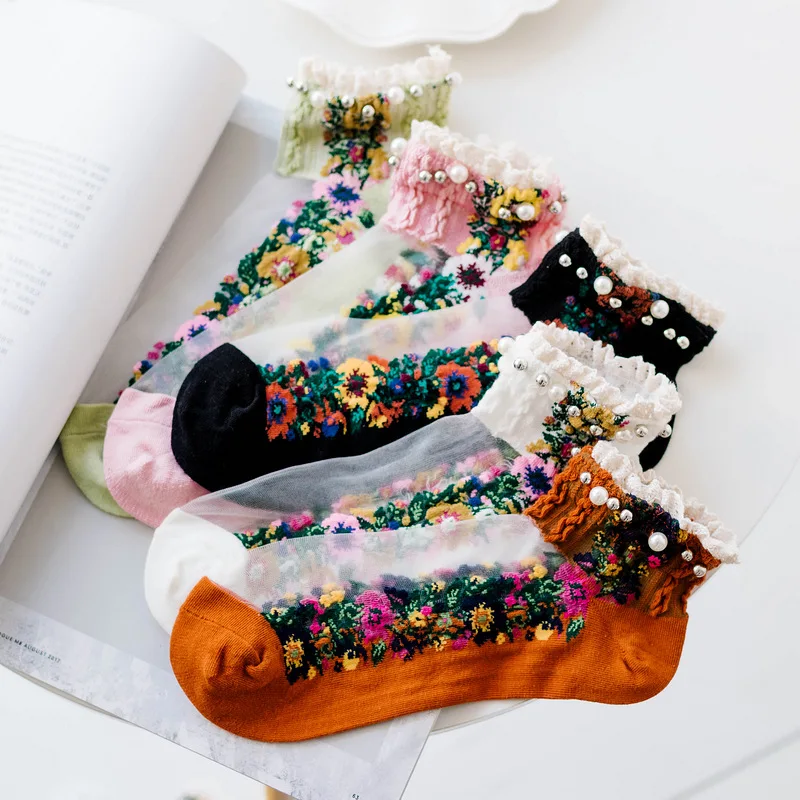 Women Socks New Summer Ladies Girl's Transparent Lace Mesh Floral Sweet Pearl Socks Hosiery Gauze Simplicity Style Sock Outdoor
Women Socks New Summer Ladies Girl's Transparent Lace Mesh Floral Sweet Pearl Socks Hosiery Gauze Simplicity Style Sock Outdoor