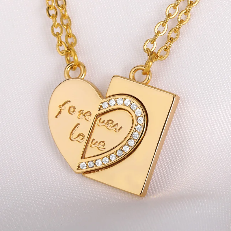 Fashion Forver Love Couple Pendants Necklace 2 Pcs/ Set Heart Nameplate Jewelry BFF Good Friends Friendship Accessories Gift
Fashion Forver Love Couple Pendants Necklace 2 Pcs/ Set Heart Nameplate Jewelry BFF Good Friends Friendship Accessories Gift