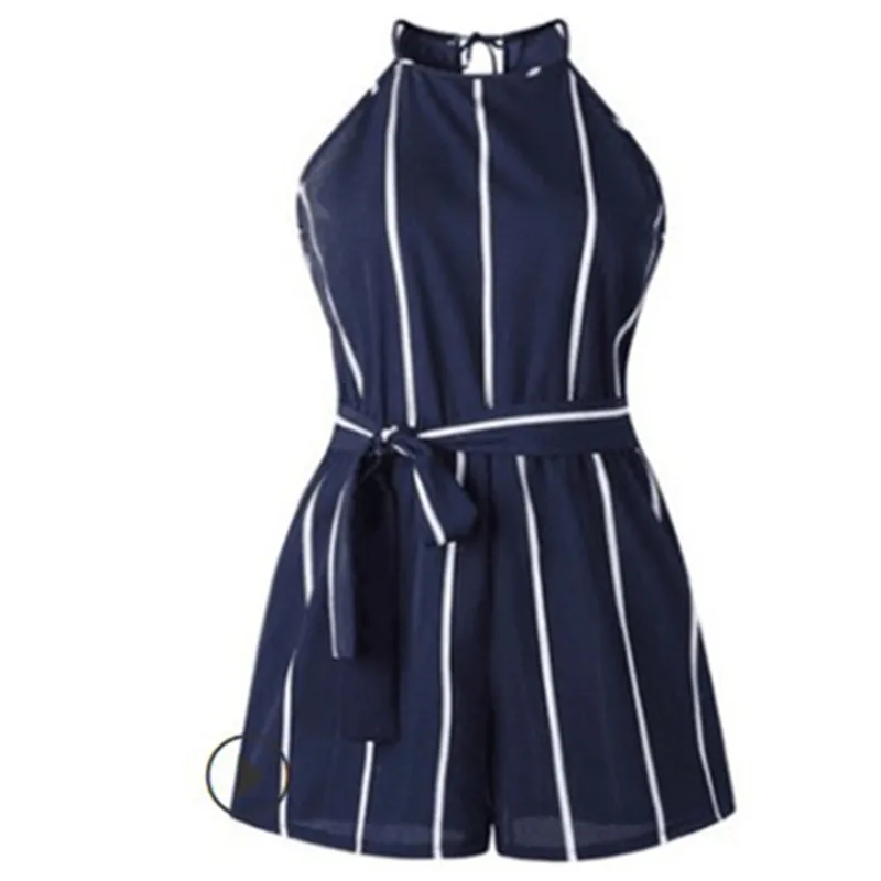 2020 Summer Suspenders Striped Lace Up Fashion Belt Female Jumpsuit Sexy Off Shoulder Halter Bodysuits Women Rompers
2020 Summer Suspenders Striped Lace Up Fashion Belt Female Jumpsuit Sexy Off Shoulder Halter Bodysuits Women Rompers