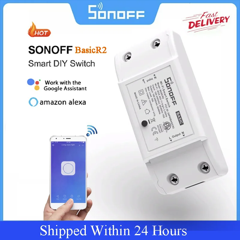 1Pcs Smart Home Sonoff Basic R2 Upgrade DIY Wireless eWelink APP WiFi Switch Support Alexa Google Home Voice Control
1Pcs Smart Home Sonoff Basic R2 Upgrade DIY Wireless eWelink APP WiFi Switch Support Alexa Google Home Voice Control