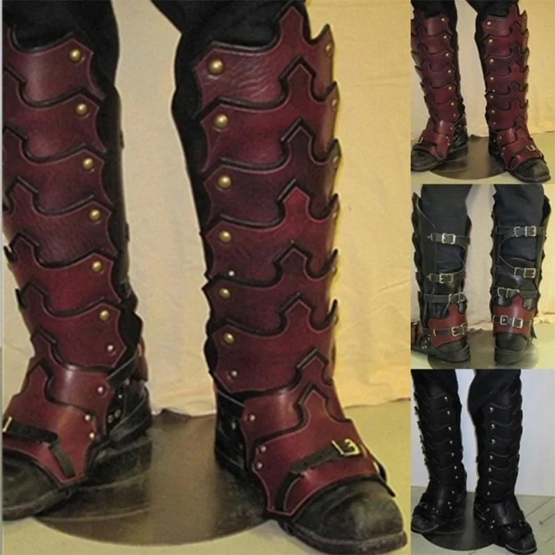 Medieval Retro Armor Cosplay Adjustable Shoes Cover Buckle PU Leather Water Proof Black Brown Soldier Knights Long Boots-cover
Medieval Retro Armor Cosplay Adjustable Shoes Cover Buckle PU Leather Water Proof Black Brown Soldier Knights Long Boots-cover