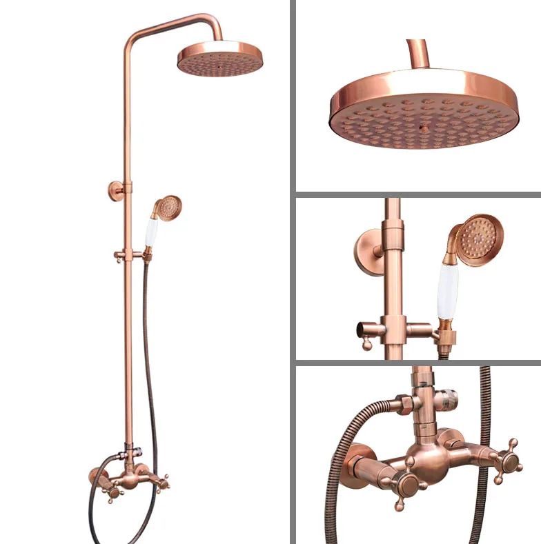 Antique Red Copper Wall Mounted 7.7 Inch Rain Bathroom Rainfall Shower Faucet Set Double Handle Hand Spray Head Mixer Tap 2rg525
Antique Red Copper Wall Mounted 7.7 Inch Rain Bathroom Rainfall Shower Faucet Set Double Handle Hand Spray Head Mixer Tap 2rg525