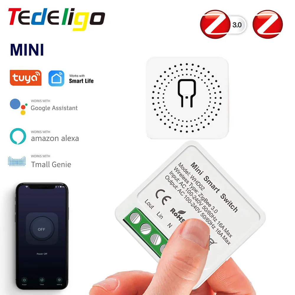 Mini Zigbee Light Switch 16A Relay Module Tuya Smart Home Control Wireless Switch Breaker Two Way Work with Gateway Alexa Google
Mini Zigbee Light Switch 16A Relay Module Tuya Smart Home Control Wireless Switch Breaker Two Way Work with Gateway Alexa Google
