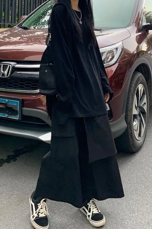 SuperAen Japanese Samurai Wide Leg Pants Women 2021 Autumn New Black Ankle-Length Straight
SuperAen Japanese Samurai Wide Leg Pants Women 2021 Autumn New Black Ankle-Length Straight