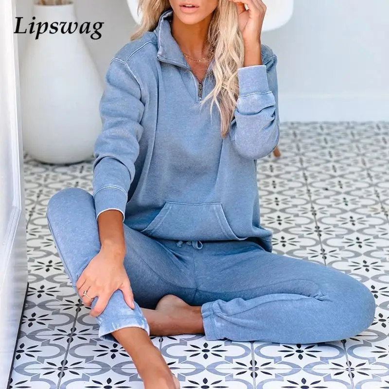 Lady Zipper Sweatshirt 2Pc Set Tracksuit Fashion Long Sleeve Pullover Tops And Sports Pants Home Suit Casual Women Solid Outfits
Lady Zipper Sweatshirt 2Pc Set Tracksuit Fashion Long Sleeve Pullover Tops And Sports Pants Home Suit Casual Women Solid Outfits
