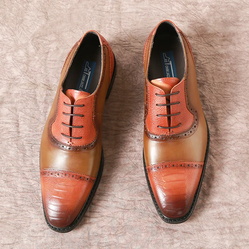 2021 In Stock Mens Genuine Leather Shoes Brown Black Dark Blue Colors Wedding Oxfords Cap Toe Business Office Boss Wear Lace Up
2021 In Stock Mens Genuine Leather Shoes Brown Black Dark Blue Colors Wedding Oxfords Cap Toe Business Office Boss Wear Lace Up