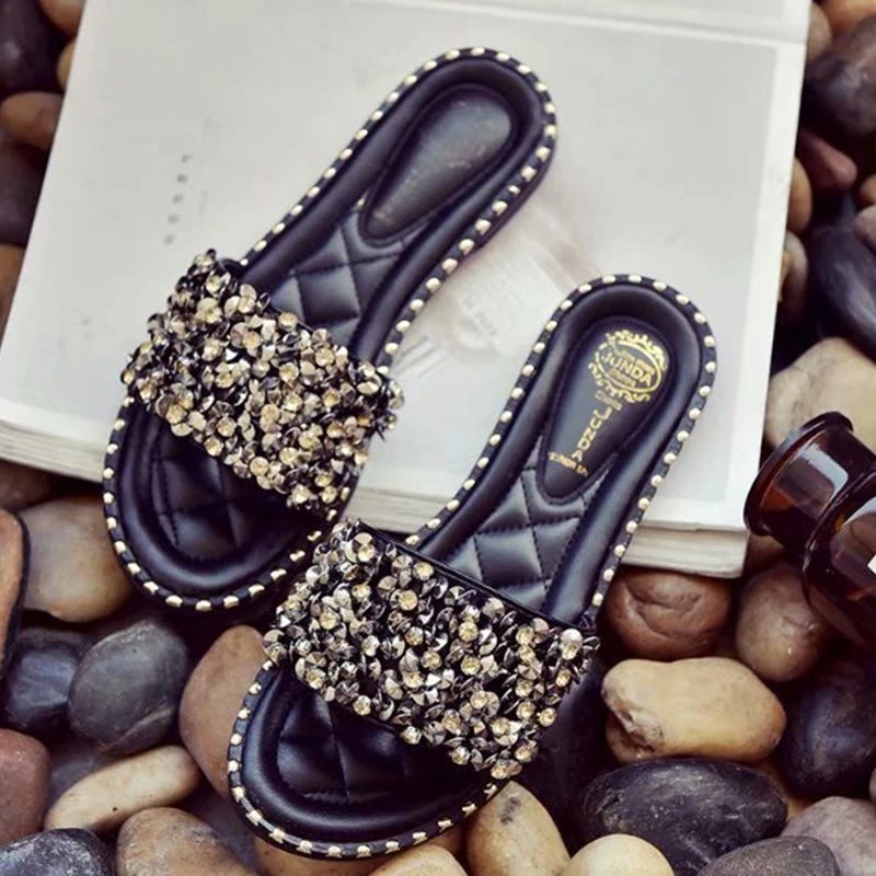 Women 2021 Summer Style Fashion Light Leisure Rhinestone Slipper Womens Glitter Elastic Force Wear Resitant Anti-Odor Slippers
Women 2021 Summer Style Fashion Light Leisure Rhinestone Slipper Womens Glitter Elastic Force Wear Resitant Anti-Odor Slippers