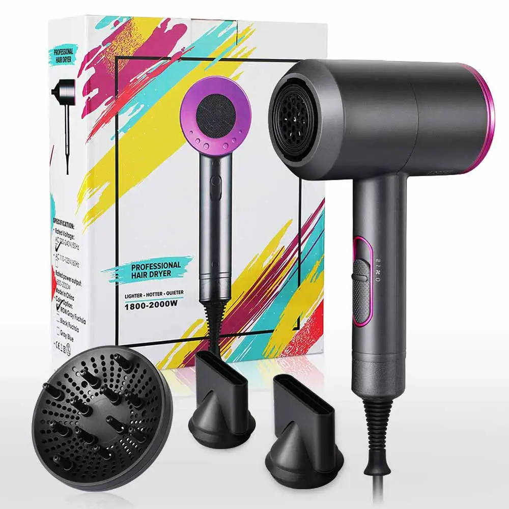 Anion Hair Dryer Hot and Cold Strong Wind with Diffuser 3 Nozzles Hairdryer AC Motor Heat Quickly Blowdryer Safe Radiation Free
Anion Hair Dryer Hot and Cold Strong Wind with Diffuser 3 Nozzles Hairdryer AC Motor Heat Quickly Blowdryer Safe Radiation Free