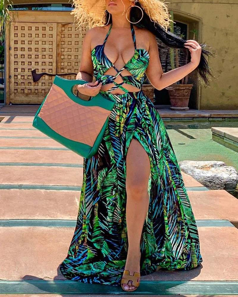 2021 New Neck-mounted Dress Digital Printing Fashion Style High Waist Big Dress For Women
2021 New Neck-mounted Dress Digital Printing Fashion Style High Waist Big Dress For Women