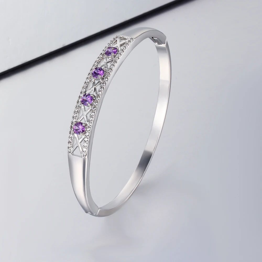Women Bracelet Hollow Bracelet Silver Color Inlaid Purple Cubic Zirconia Stylish Birthday Gifts Girlfriends Designed for Women
Women Bracelet Hollow Bracelet Silver Color Inlaid Purple Cubic Zirconia Stylish Birthday Gifts Girlfriends Designed for Women