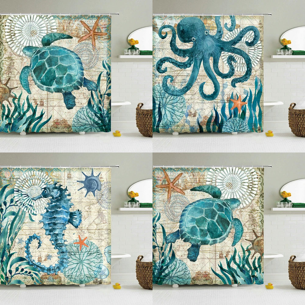 Ocean Sea Turtle Octopus Shower Curtains Bathroom Curtain 3d Print Decoration Waterproof Washable Cloth With Hooks Bath Curtain
Ocean Sea Turtle Octopus Shower Curtains Bathroom Curtain 3d Print Decoration Waterproof Washable Cloth With Hooks Bath Curtain