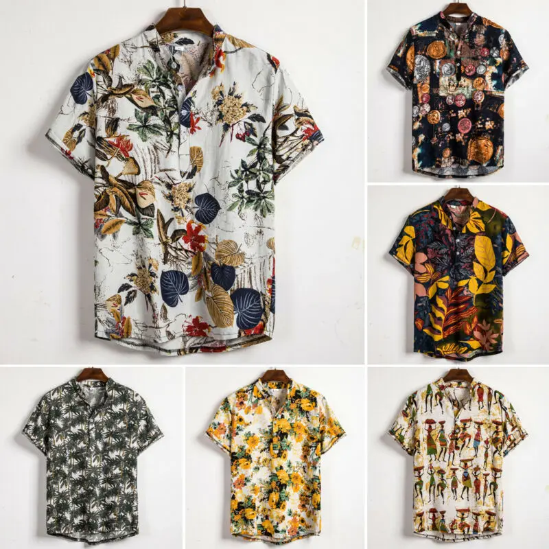 Men Linen Short Sleeve Shirt Summer Floral Loose Baggy Casual Hawaii Holiday Beach Shirts Tee Tops Buttons Blouse National Style
Men Linen Short Sleeve Shirt Summer Floral Loose Baggy Casual Hawaii Holiday Beach Shirts Tee Tops Buttons Blouse National Style
