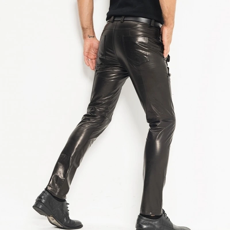 High Quality Brand Mens New Full Pants Rivet Straight Pants Male Genuine Leather Sheepskin Slim Club Motorcycle Biker Pants
High Quality Brand Mens New Full Pants Rivet Straight Pants Male Genuine Leather Sheepskin Slim Club Motorcycle Biker Pants