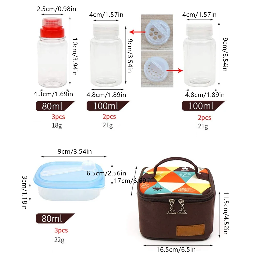 10PCS BBQ Spice Jars Set Portable Waterproof Seasoning Bottles Can Spice Seasoning Box Salt Container Storage Bag For Travel
10PCS BBQ Spice Jars Set Portable Waterproof Seasoning Bottles Can Spice Seasoning Box Salt Container Storage Bag For Travel