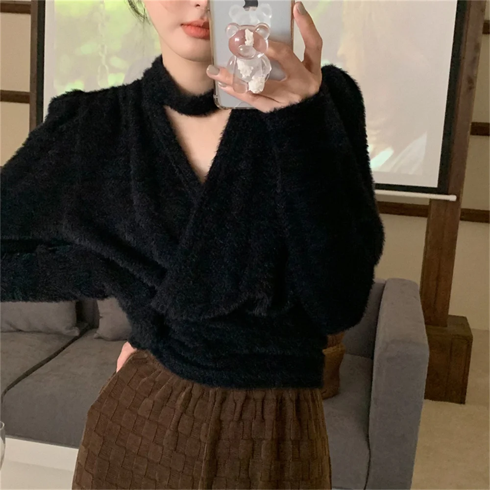 HziriP All Match Halter Chic Women Sweaters Soft Knitted Sexy Solid Streetwear Slim New 2022 Casual Pullovers Outwear Jumpers
HziriP All Match Halter Chic Women Sweaters Soft Knitted Sexy Solid Streetwear Slim New 2022 Casual Pullovers Outwear Jumpers