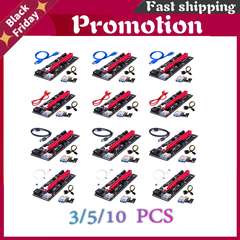 3/5/10 PC New Product USB 3.0 PCI-E Riser 1X 4X 8X 16X Extender 009s Express PCI E USB Riser Sata Card Adapter 6 Pin Power Cable
3/5/10 PC New Product USB 3.0 PCI-E Riser 1X 4X 8X 16X Extender 009s Express PCI E USB Riser Sata Card Adapter 6 Pin Power Cable