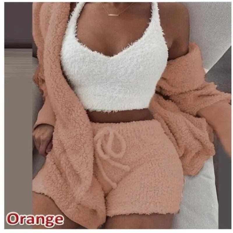 2022Women Coral Velvet Pajamas Set Spring Autumn Winter Pajamas 3 Three Piece Set Sleepwear Tops Shorts Coat Suit
2022Women Coral Velvet Pajamas Set Spring Autumn Winter Pajamas 3 Three Piece Set Sleepwear Tops Shorts Coat Suit