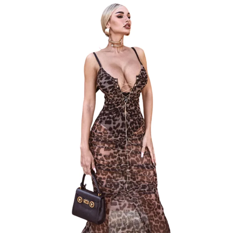 Leopard Dress Woman See Through Hollow Out Maxi Dress Spaghetti Straps Backless Dresses Ladies Sexy Party Club Long Vestidos
Leopard Dress Woman See Through Hollow Out Maxi Dress Spaghetti Straps Backless Dresses Ladies Sexy Party Club Long Vestidos