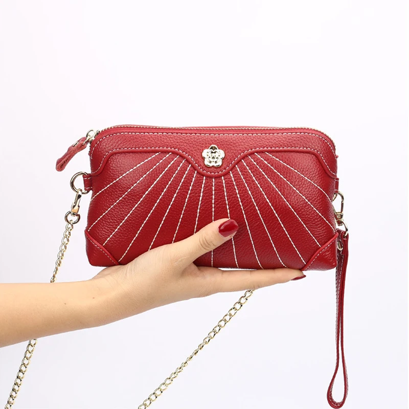 Genuine Leather Chain Crossbody Shoulder Bag Women Clutch Purse Card Holder Zipper Long Wallet High Quality Small Phone Bags
Genuine Leather Chain Crossbody Shoulder Bag Women Clutch Purse Card Holder Zipper Long Wallet High Quality Small Phone Bags