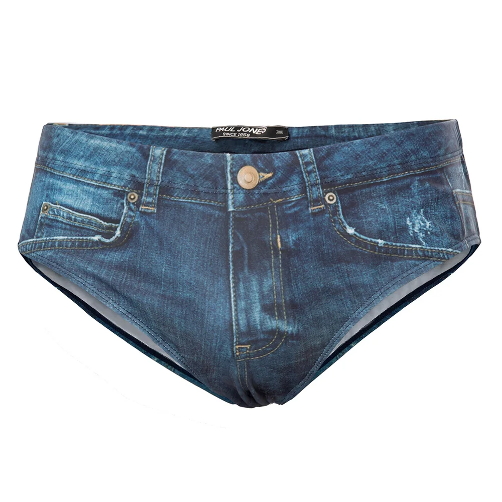 PJ Men's Hot Jeans Pattern Swimming Briefs Swimwear Surf Drawstring Waist Panties Sexy Elastic Faux Denim Print Mens Underwear
PJ Men's Hot Jeans Pattern Swimming Briefs Swimwear Surf Drawstring Waist Panties Sexy Elastic Faux Denim Print Mens Underwear