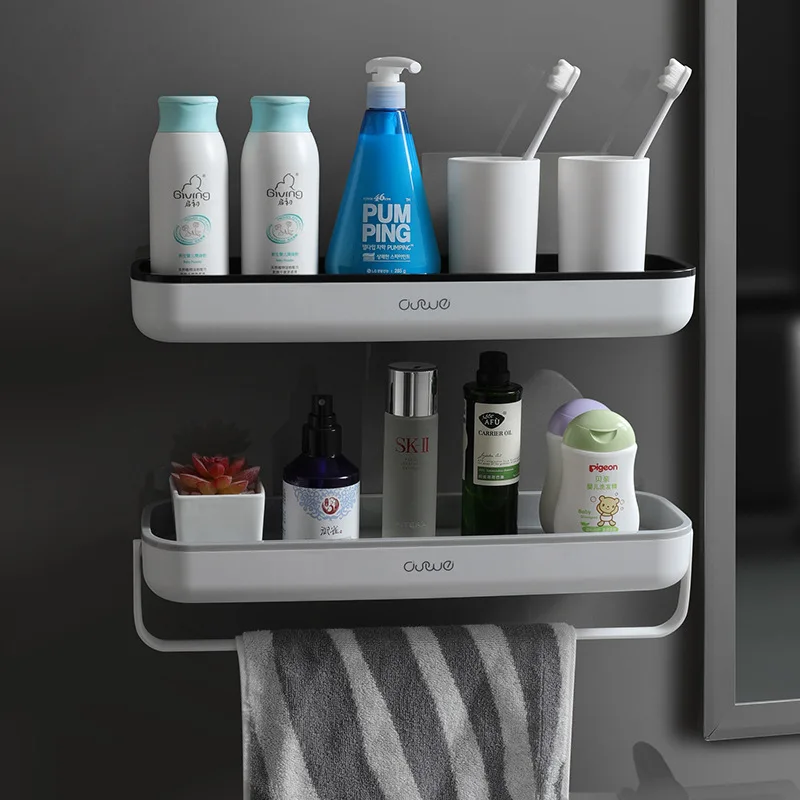 Bathroom Storage Rack Perforation-free Wall-mounted Bathroom Storage Rack Multi-functional Towel Rack Kitchen
Bathroom Storage Rack Perforation-free Wall-mounted Bathroom Storage Rack Multi-functional Towel Rack Kitchen