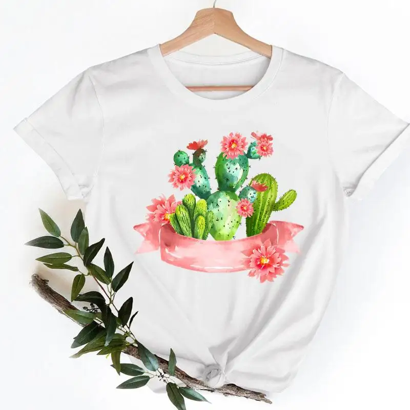 Women T-shirts Fashion Casual Clothing Cartoon Watercolor Style Flower Cactus Clothes Short Sleeve Female Tee Graphic Tshirt
Women T-shirts Fashion Casual Clothing Cartoon Watercolor Style Flower Cactus Clothes Short Sleeve Female Tee Graphic Tshirt