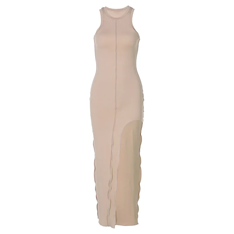 European and American women's 2021 new spring sexy round neck sleeveless reverse line dress
European and American women's 2021 new spring sexy round neck sleeveless reverse line dress