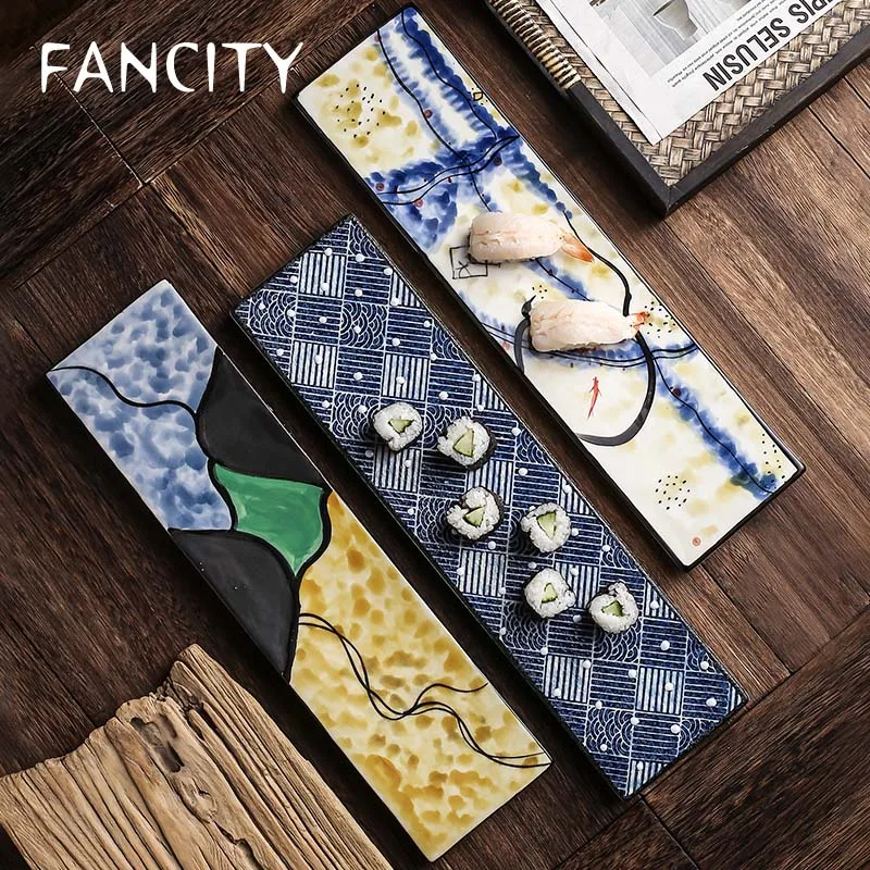 FANCITY японский ручной росписью длинная тарелка для суши бытовые керамические пластины Ресторан тарелка для сашими Ресторан личность
FANCITY японский ручной росписью длинная тарелка для суши бытовые керамические пластины Ресторан тарелка для сашими Ресторан личность