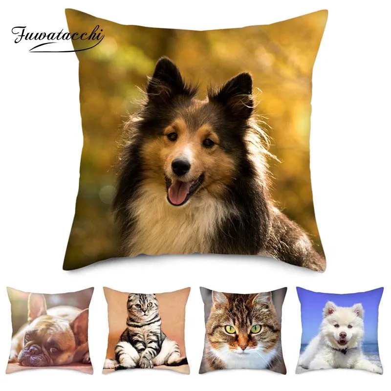 Fuwatacchi My lovely Pets чехлы на заказ рисунки животных персонализированные льняные