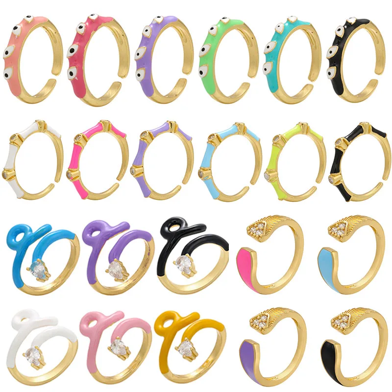 QMHJE Enamel Evil Eye Bamboo Snake Women Ring CZ Neon Purple Glitter Gold Color Open Cuff Lady Wedding Engagement Adjustable
QMHJE Enamel Evil Eye Bamboo Snake Women Ring CZ Neon Purple Glitter Gold Color Open Cuff Lady Wedding Engagement Adjustable
