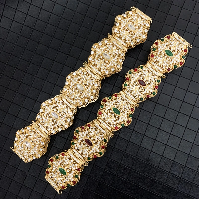 New Moroccan Dress Belt Luxury Women's Wedding Jewelry with Hollowed-out Metal Buckle Ring Chain Full Color Crystal Bridal Gift
New Moroccan Dress Belt Luxury Women's Wedding Jewelry with Hollowed-out Metal Buckle Ring Chain Full Color Crystal Bridal Gift