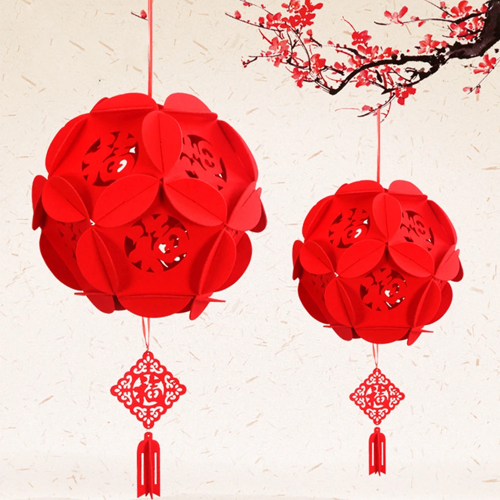 Red Flower 3D Puzzle Lantern Good Fortune & Luck Ornament DIY Felt Art Lucky Charm Decoration Chinese Fu Character Decoration
Red Flower 3D Puzzle Lantern Good Fortune & Luck Ornament DIY Felt Art Lucky Charm Decoration Chinese Fu Character Decoration