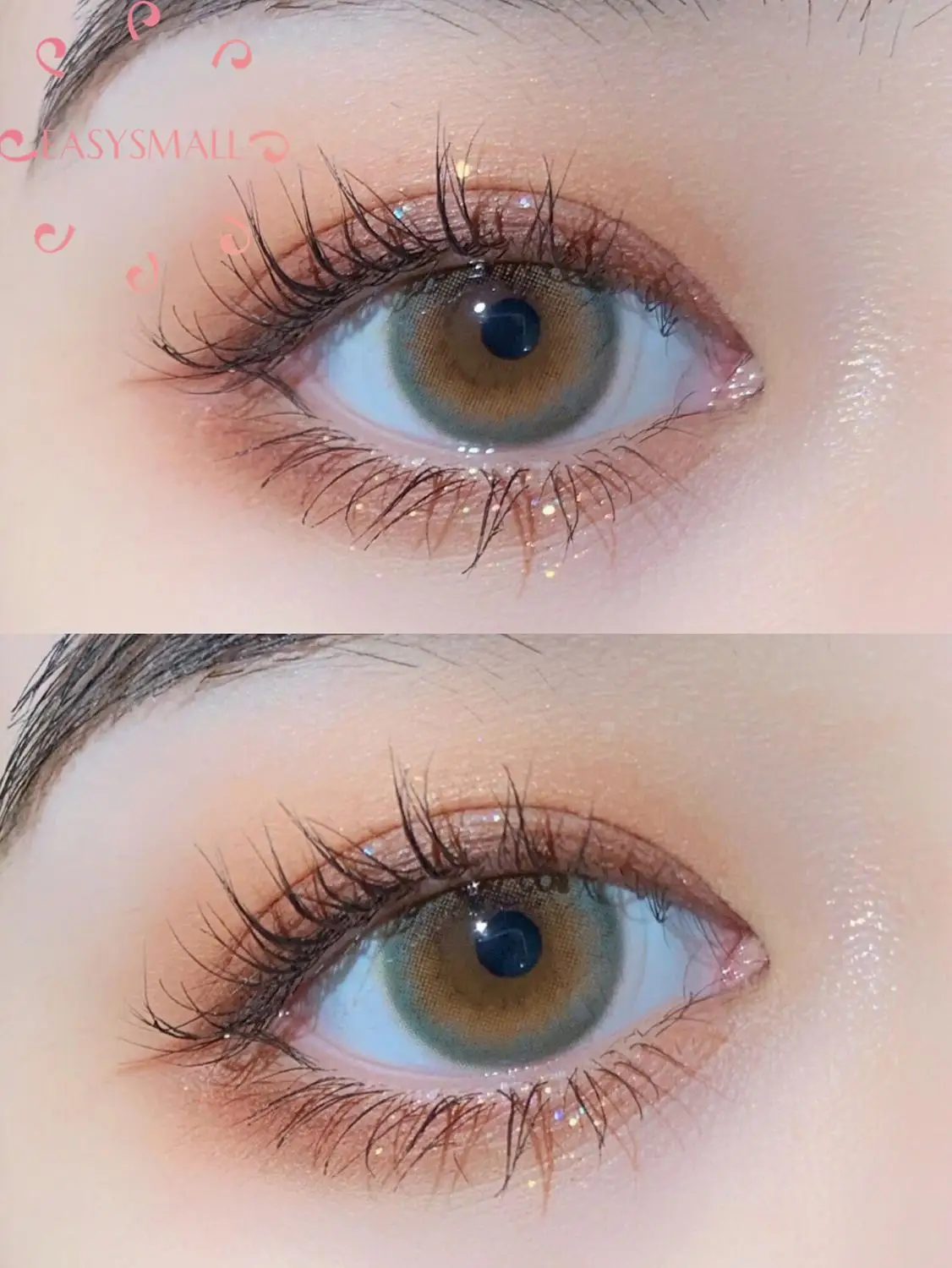 Easysmall Цветной контактные линзы для глаз красочные Зеленый Контактные косметический мягкий розовый