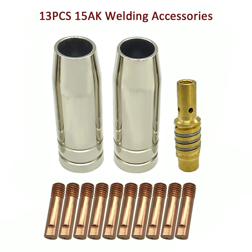 13 Pcs Welding Torch Nozzle MB-15AK Argon 0.6/0.8/0.9/1.0/1.2mm Nozzle Contact Ring For Welding Machine Accessories
13 Pcs Welding Torch Nozzle MB-15AK Argon 0.6/0.8/0.9/1.0/1.2mm Nozzle Contact Ring For Welding Machine Accessories