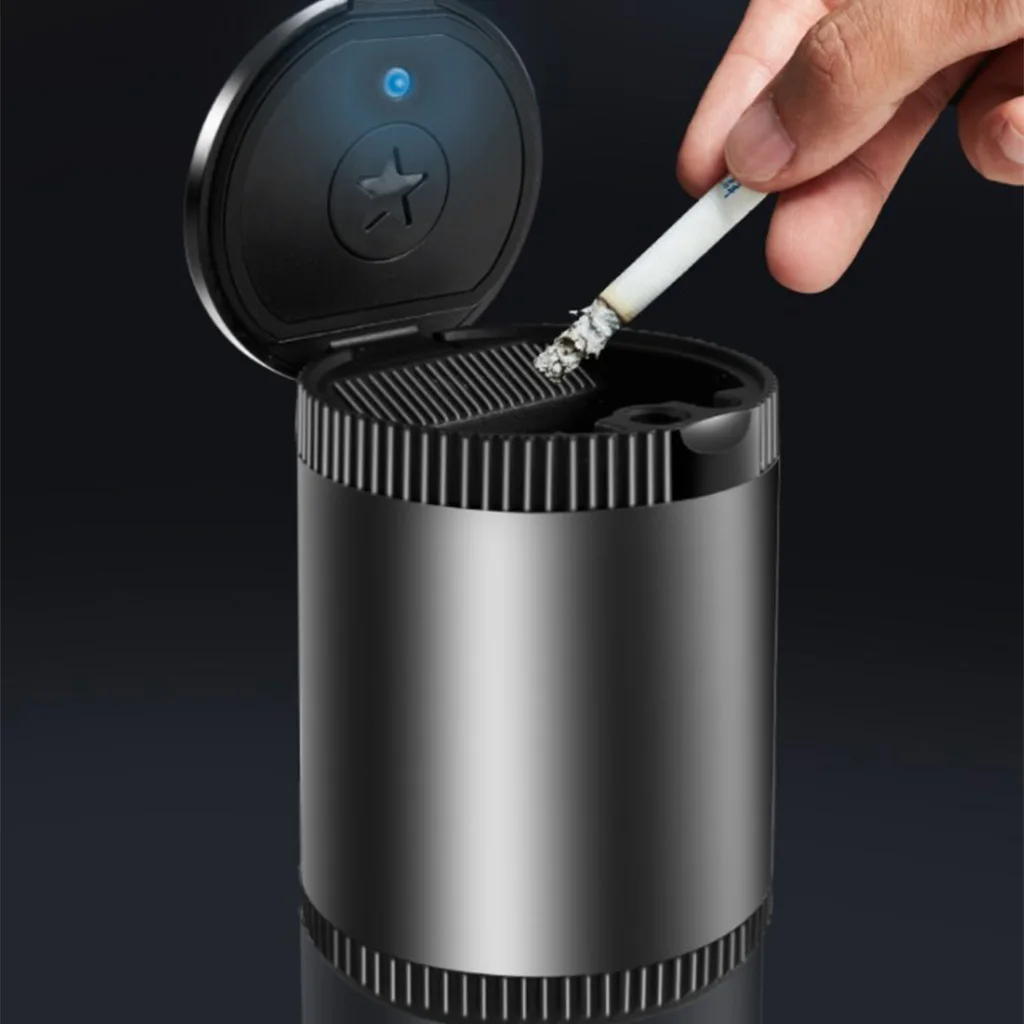 Car Ashtray, Smokeless Vehicle Ashtray Ash Auto Car Ashtray with Lid & Blue LED
Car Ashtray, Smokeless Vehicle Ashtray Ash Auto Car Ashtray with Lid & Blue LED