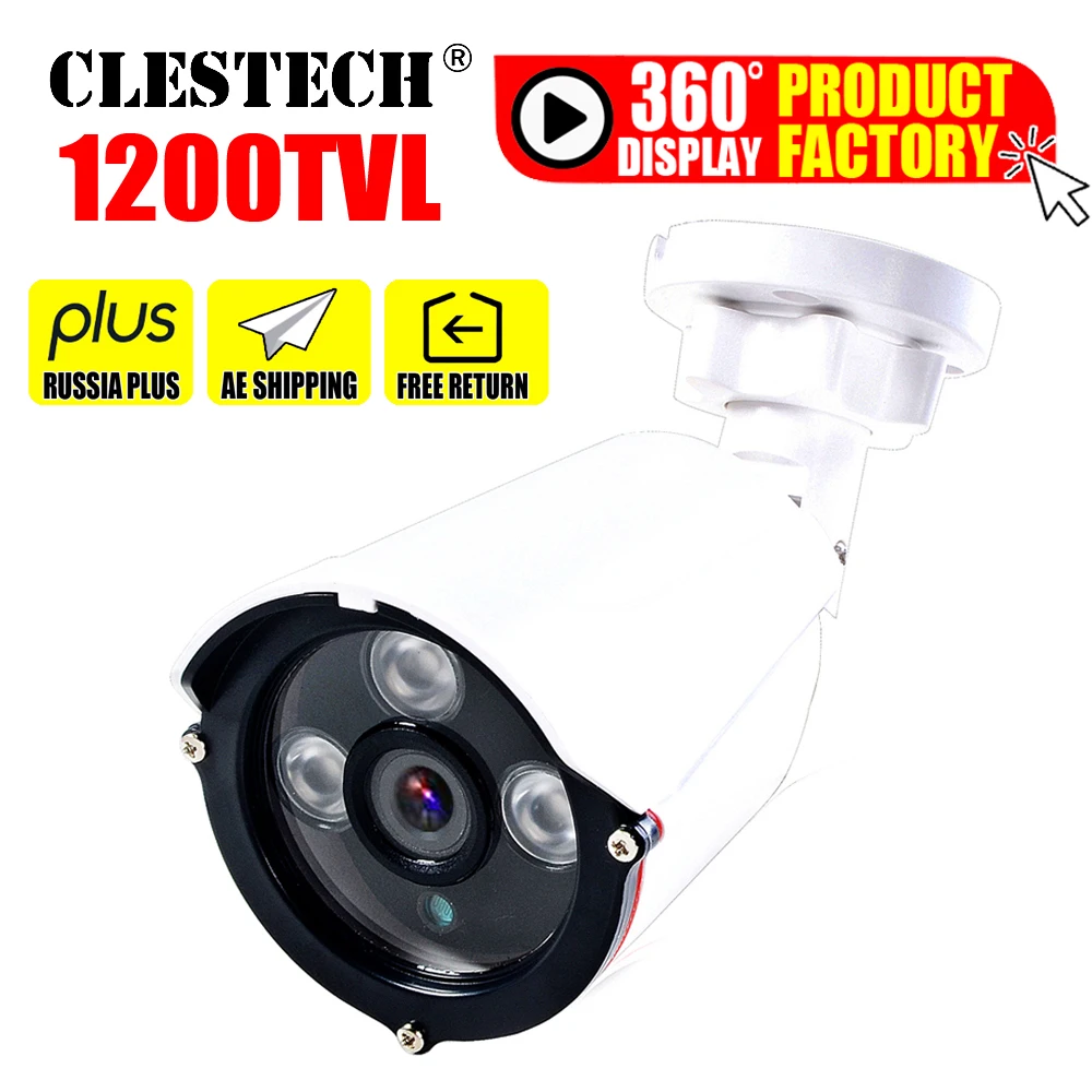 Array 1200TVL 960H HD CCTV Camera 24h Day/Night Vision Bullet For Analog Surveillance Infrared home video System Waterproof ip66
Array 1200TVL 960H HD CCTV Camera 24h Day/Night Vision Bullet For Analog Surveillance Infrared home video System Waterproof ip66