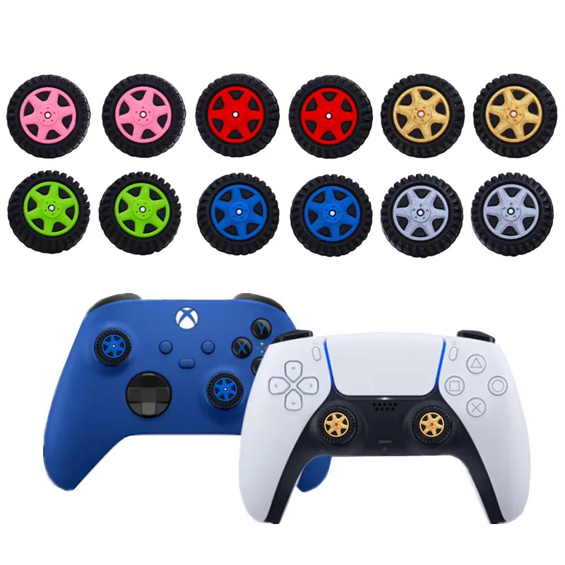 

Wheel Style Thumb Stick Caps Cover Case For Playstation 5 PS5 PS4 PS3 XBOXONE 360 Xbox Series X S Controller Joystick Grip Cap