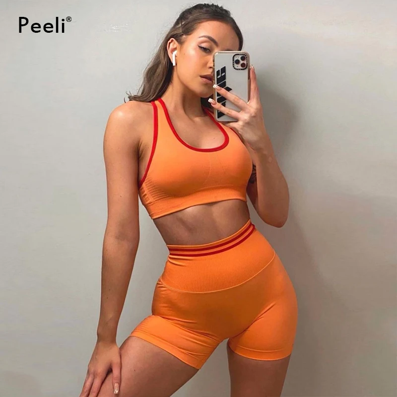 2PC Short Yoga Sets Seamless Women Gym Set Sports Bra High Waist Shorts Workout Outfits Clothes Sports Suit Crop Top Active Wear
2PC Short Yoga Sets Seamless Women Gym Set Sports Bra High Waist Shorts Workout Outfits Clothes Sports Suit Crop Top Active Wear