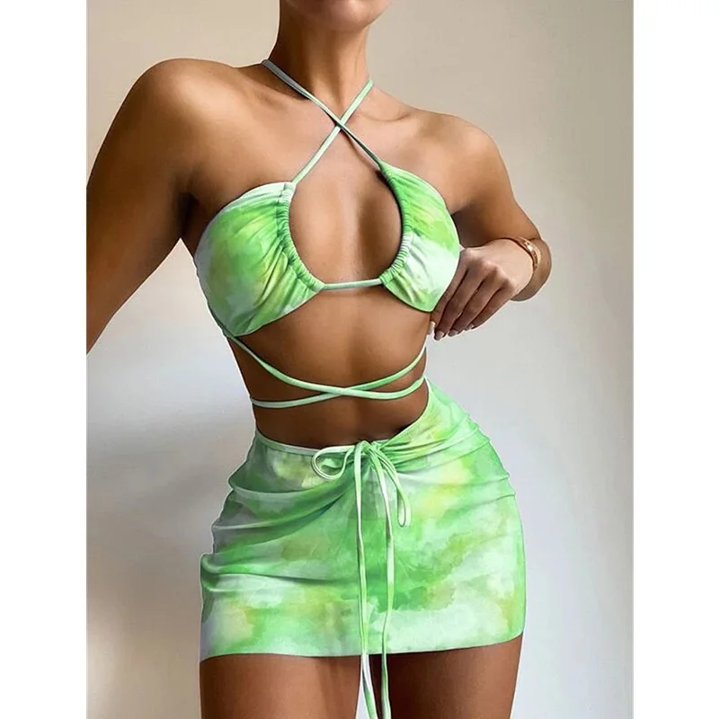 Бикини Tie Dye, купальный костюм с лямкой на шее, женский купальник из 3 предметов, сексуальный купальник пуш-ап, Пляжное Платье на шнуровке, ком...
Бикини Tie Dye, купальный костюм с лямкой на шее, женский купальник из 3 предметов, сексуальный купальник пуш-ап, Пляжное Платье на шнуровке, ком...