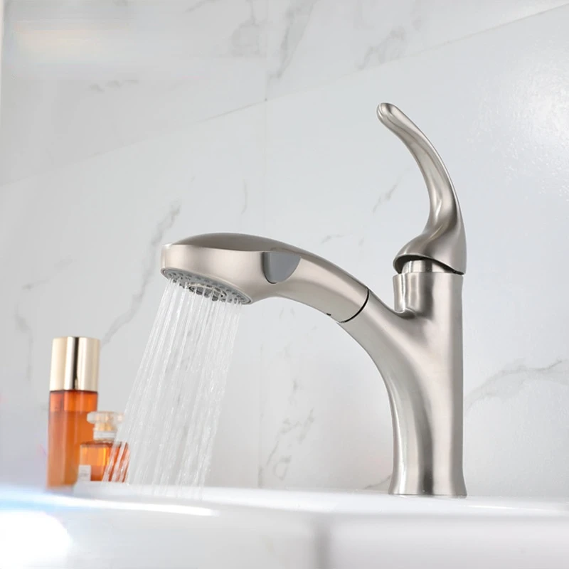 Brushed Gold New stainless steel wire drawn pull extended mouth retractable table basin wash basin hot and cold bathroom faucet
Brushed Gold New stainless steel wire drawn pull extended mouth retractable table basin wash basin hot and cold bathroom faucet